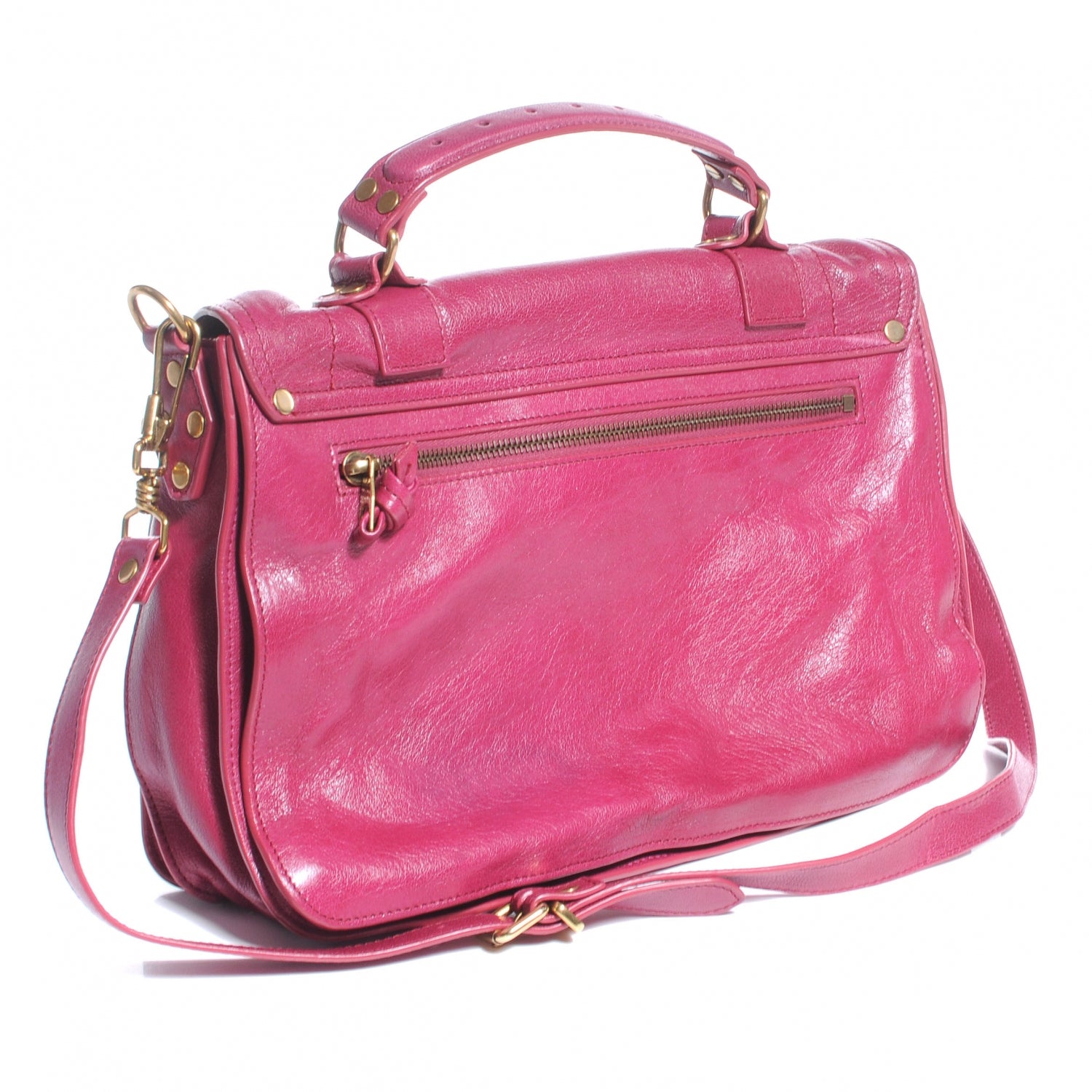 Proenza Schouler Lambskin PS1 Medium Satchel Raspberry 3 of 7