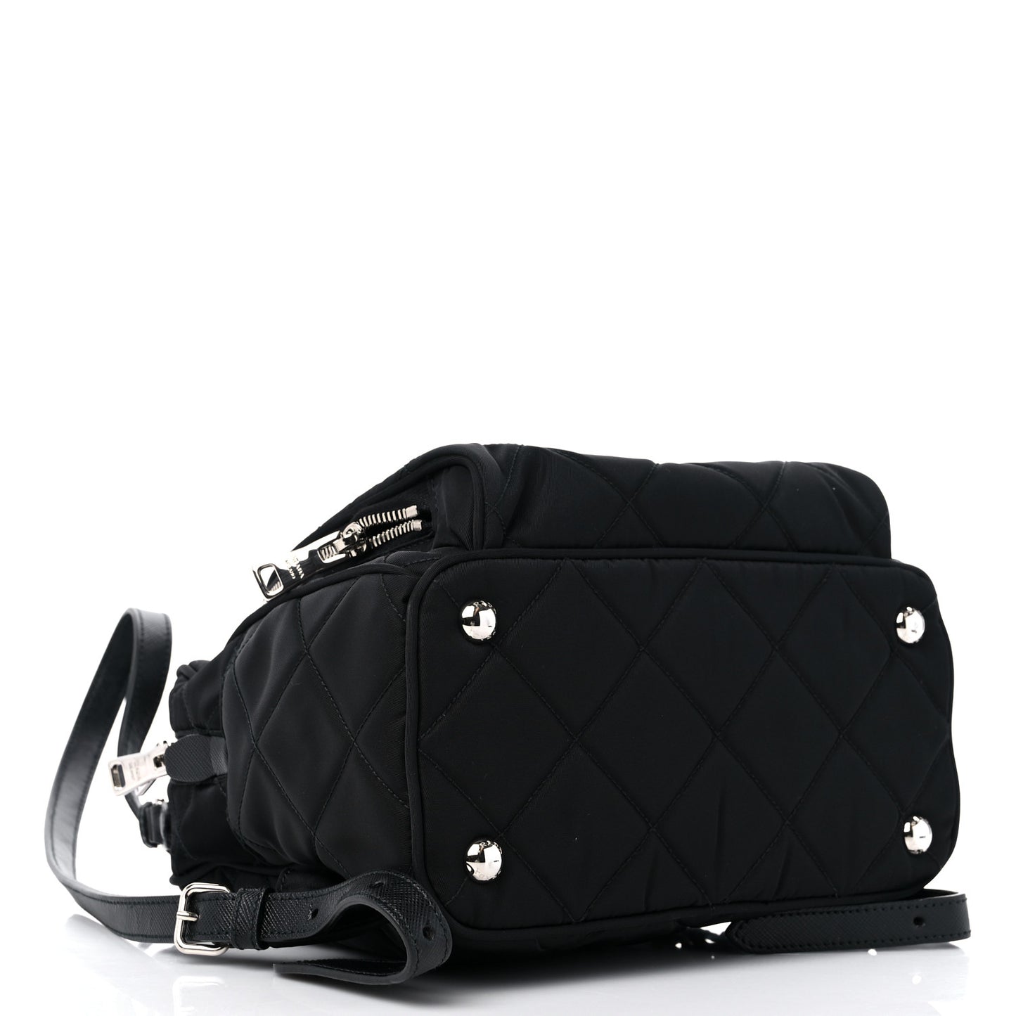 Nylon Tessuto Impuntu Quilted Backpack Black