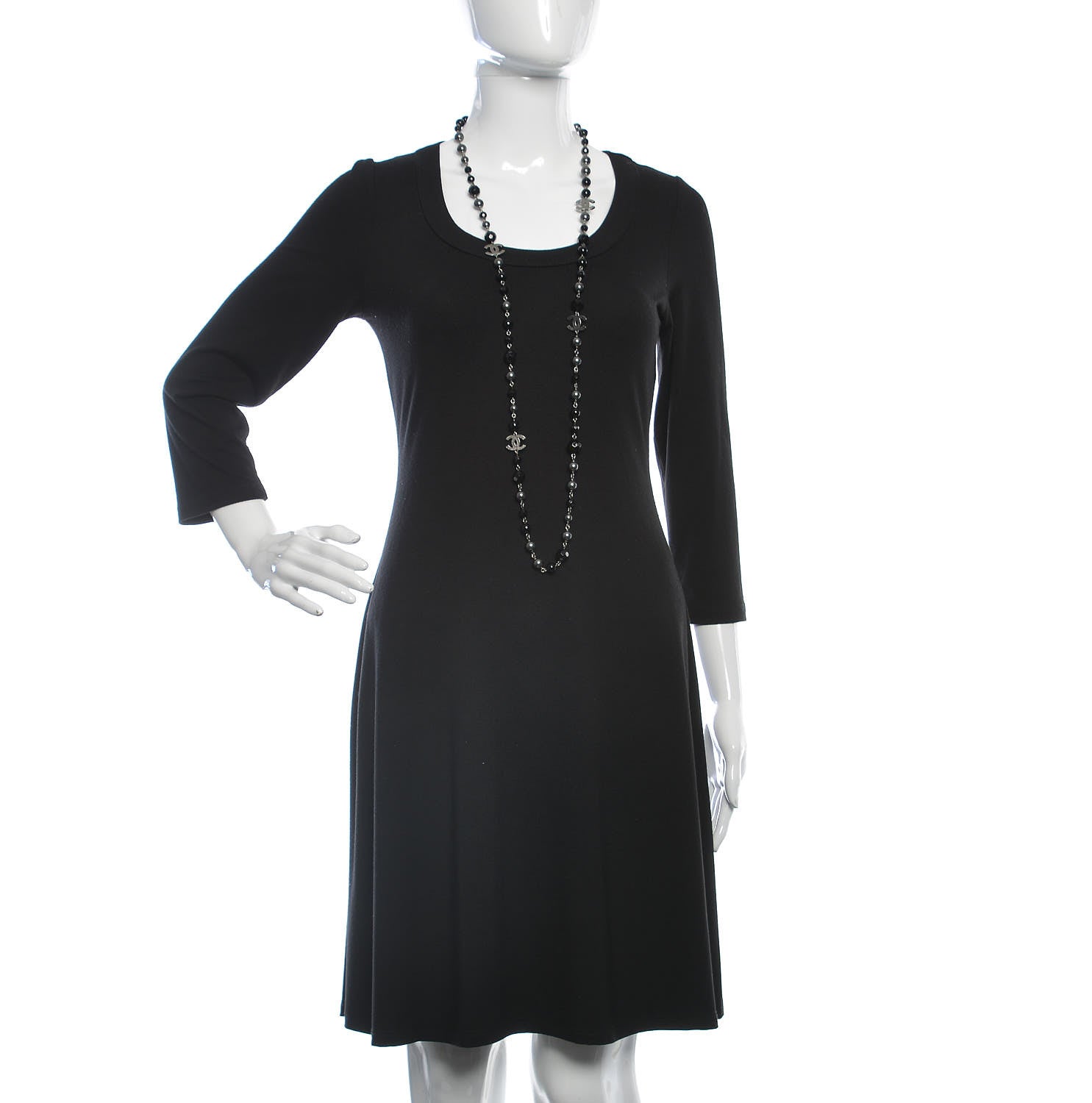 Chanel Ruthenium Pearl Bead CC Long Necklace Black 2 of 6
