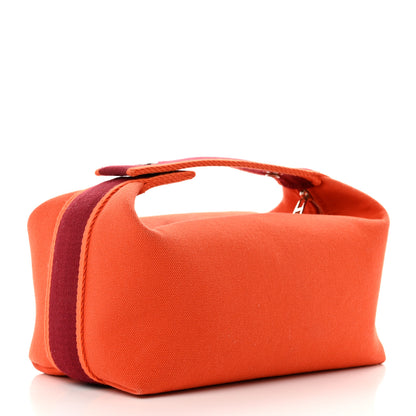 Hermes Canvas Small Bride-A-Brac Pouch Orange Burgundy 4 of 8