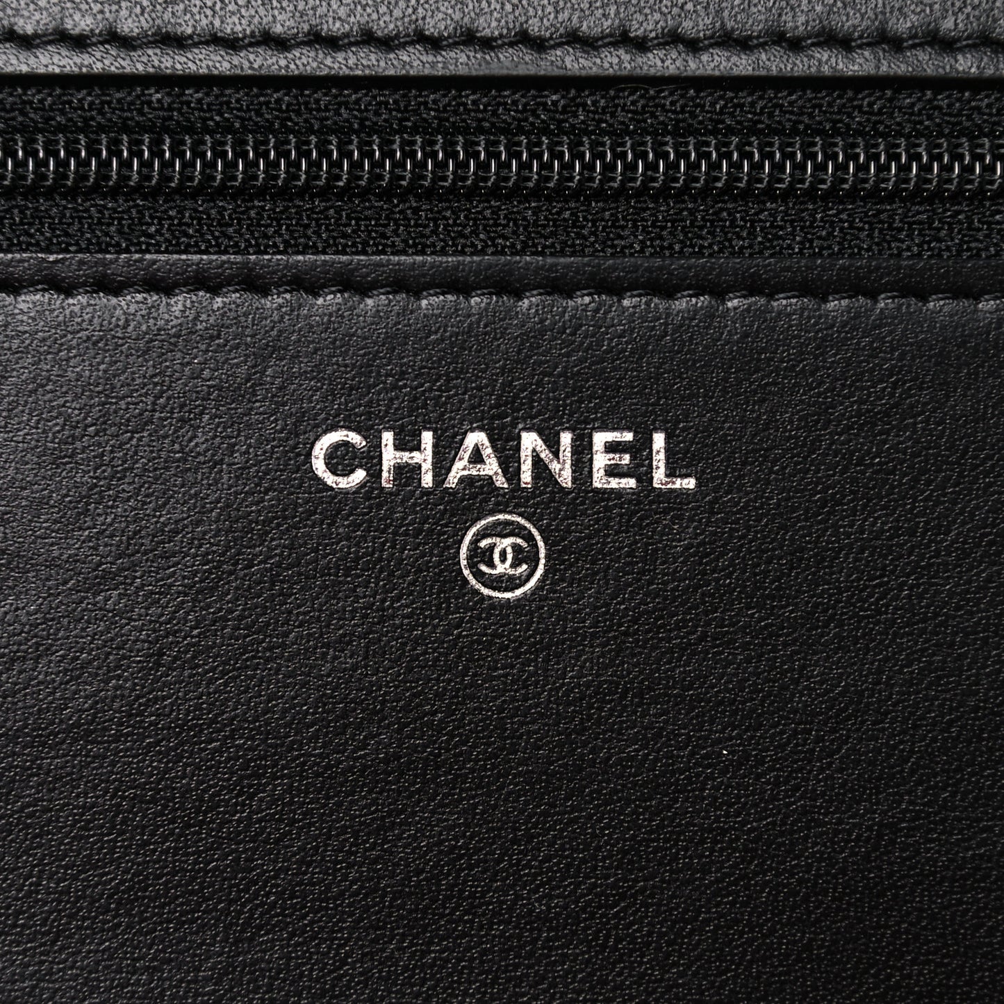 Caviar Camellia Embossed Wallet On Chain WOC Black