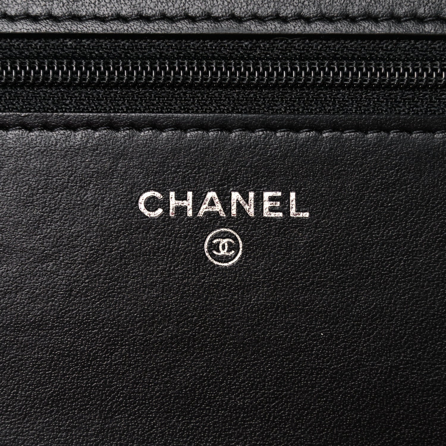 Chanel Caviar Camellia Embossed Wallet On Chain WOC Black 7 of 10