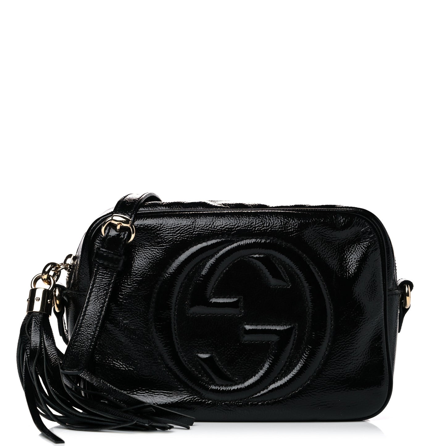 Soft Patent Small Soho Disco Bag Black