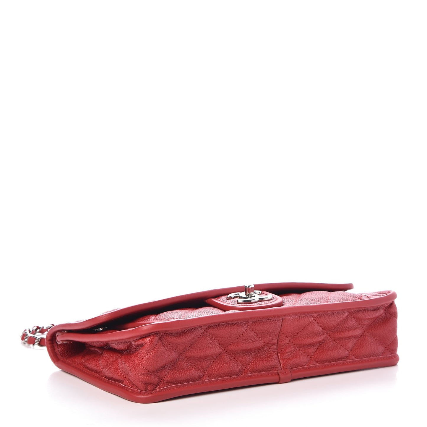 Caviar Quilted Medium French Riviera Flap Red