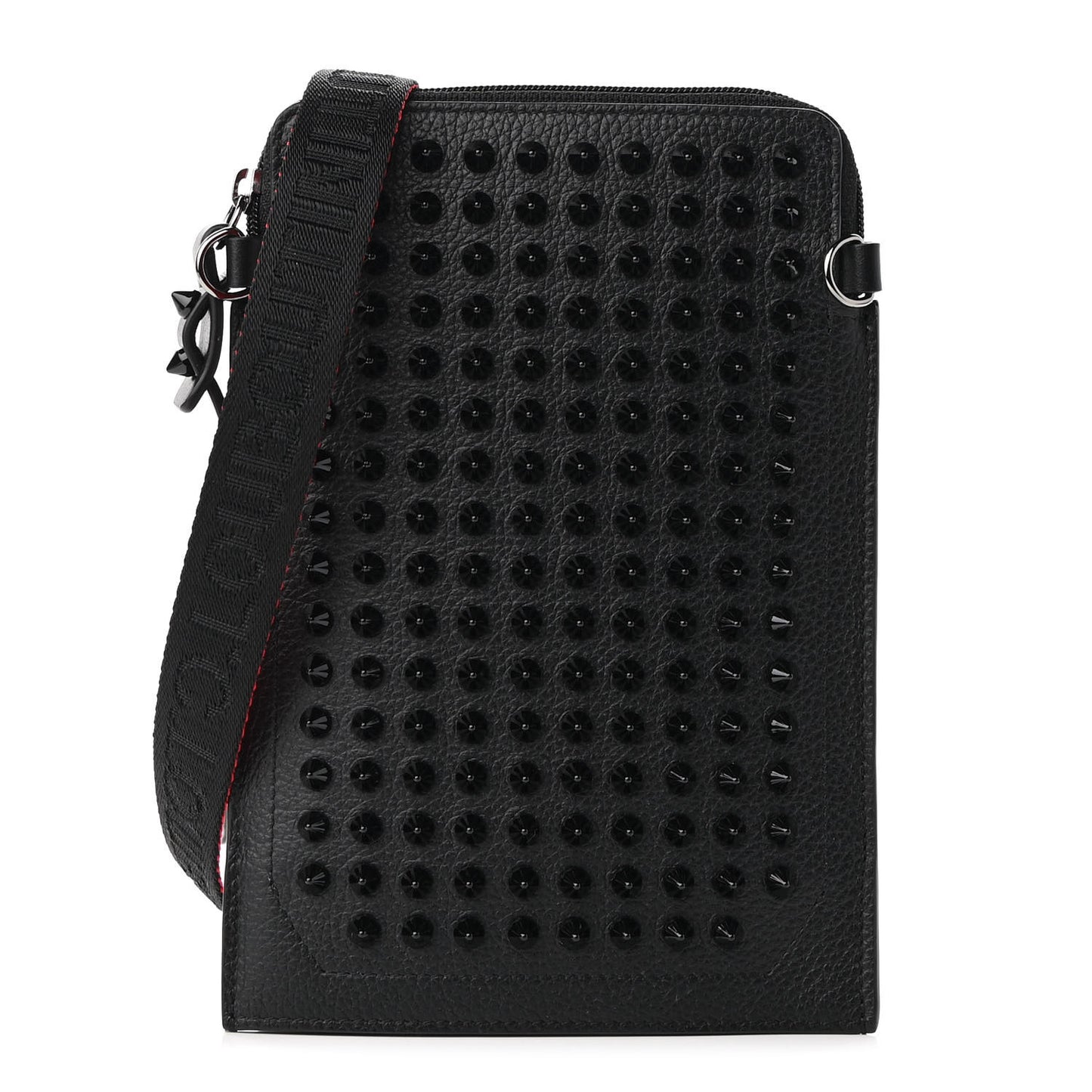 Empire Calfskin Spikes Loubilab Clutch Black