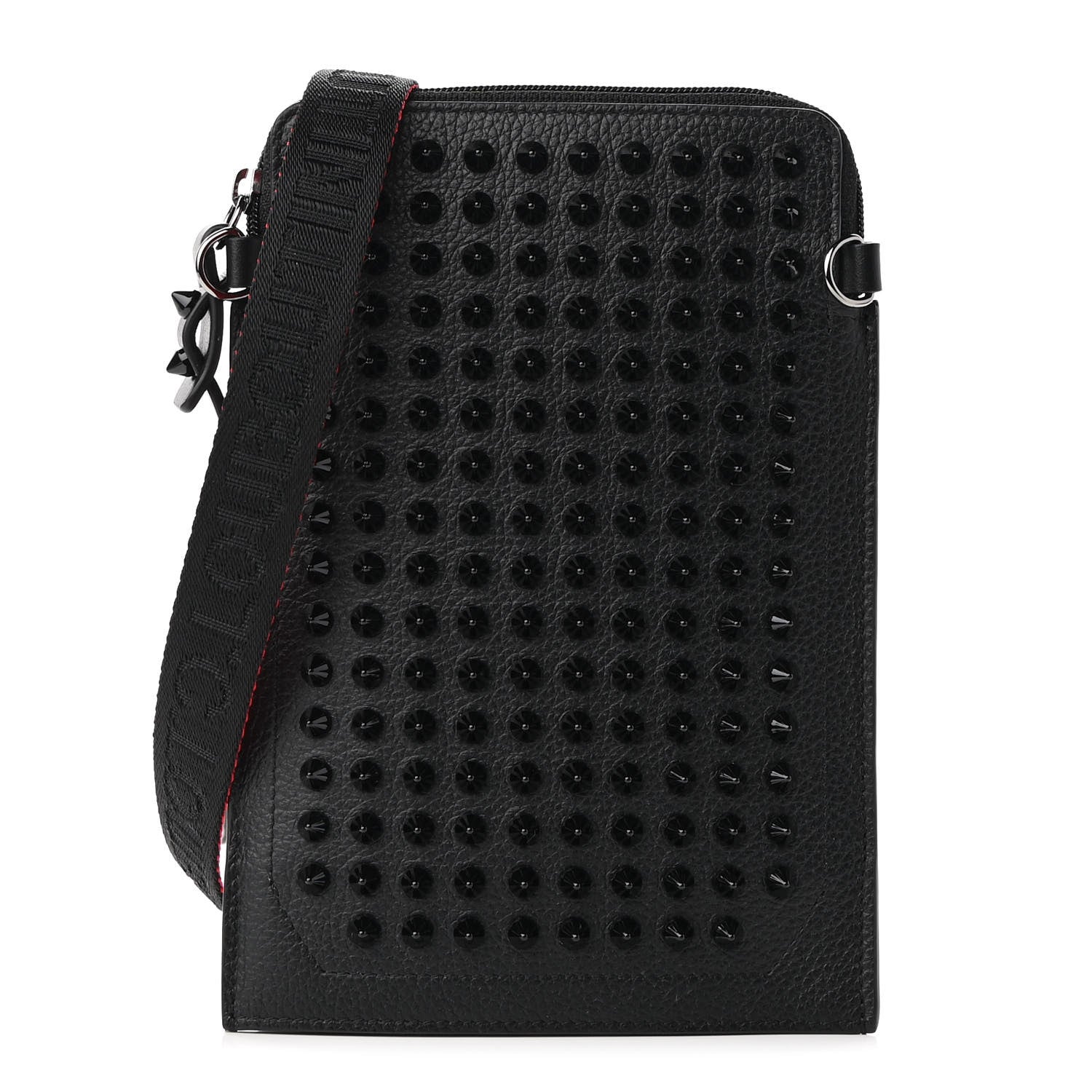 Christian Louboutin Empire Calfskin Spikes Loubilab Clutch Black 1 of 8