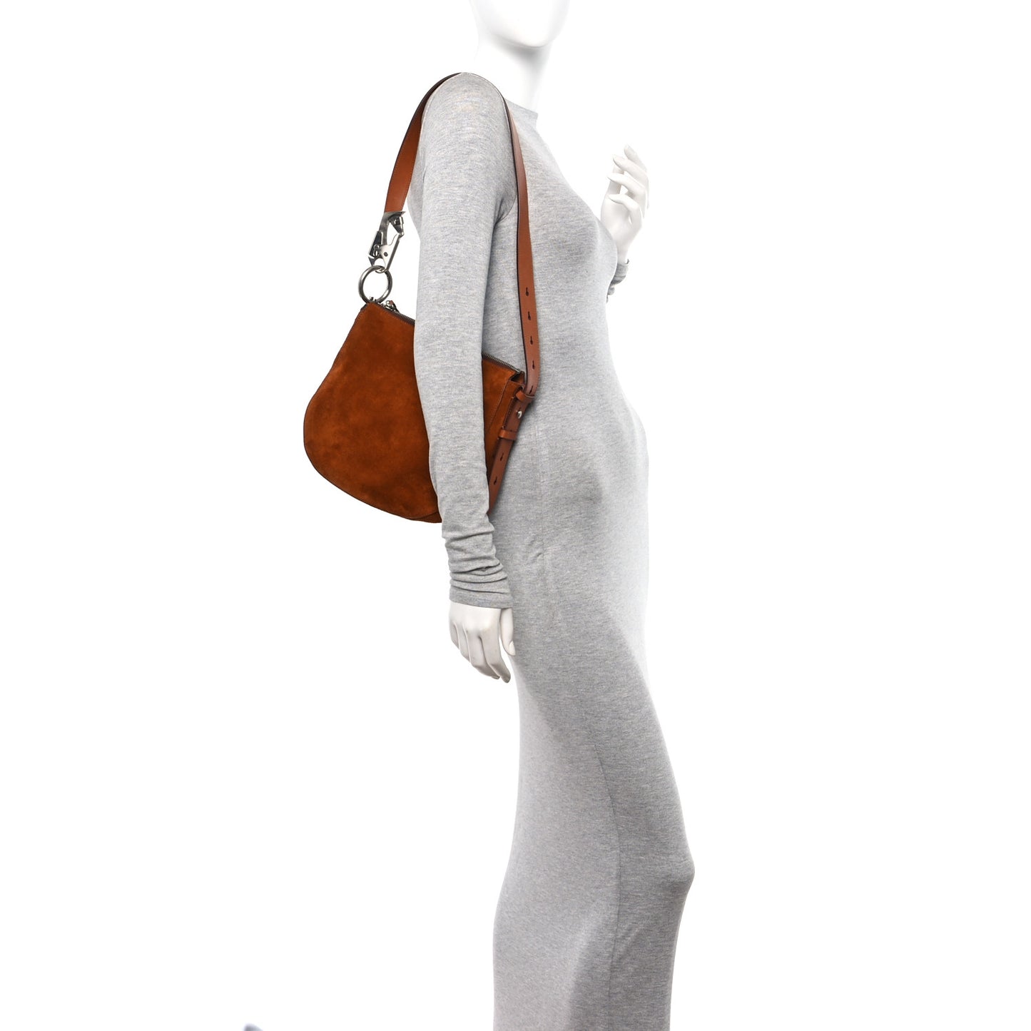 Suede Small Knight Bag Brown Bruciato