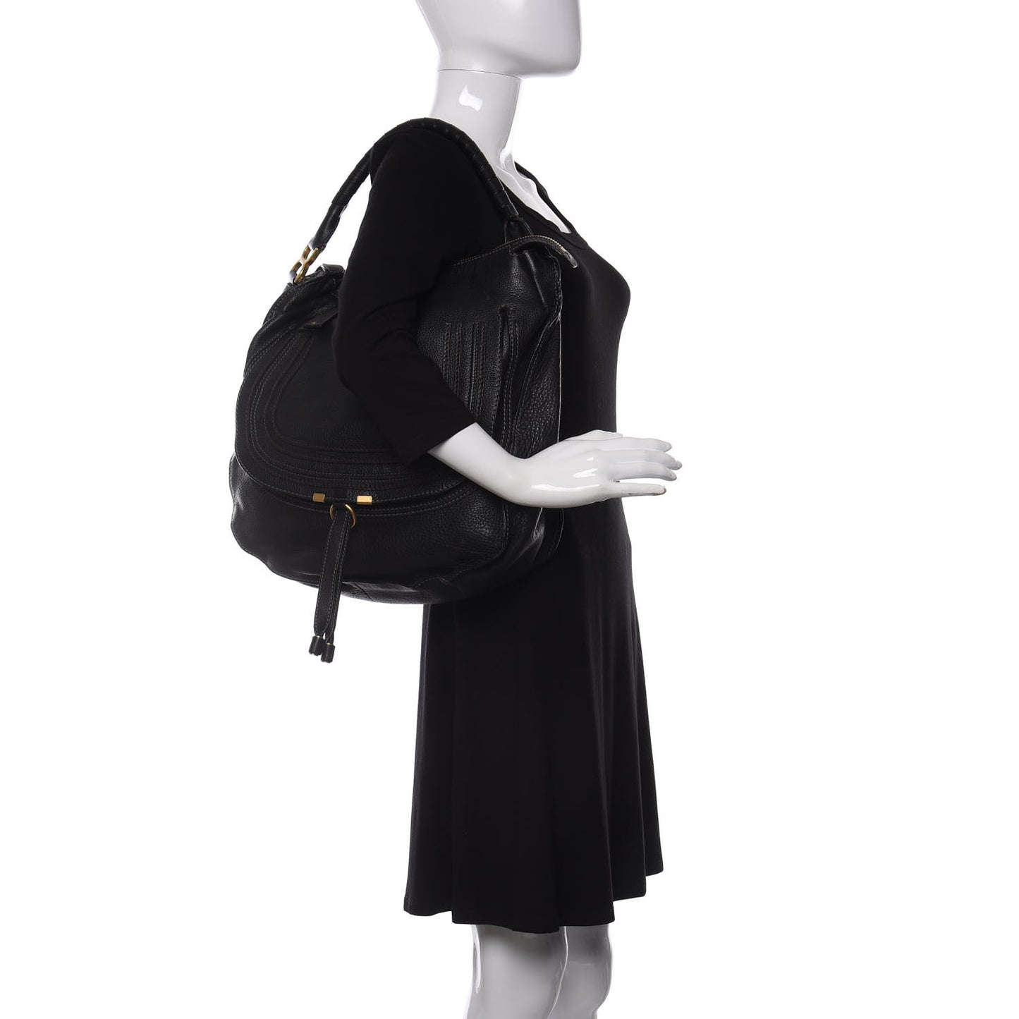 Calfskin Large Marcie Hobo Black