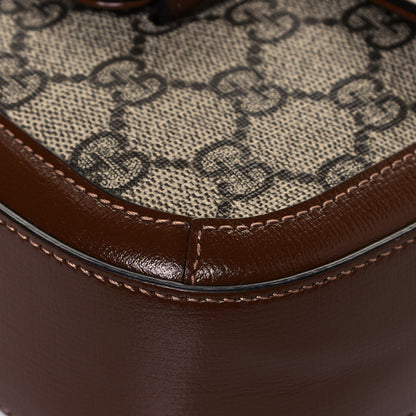 Gucci GG Supreme Monogram Web Mini Horsebit 1955 Shoulder Bag Beige Brown Sugar 10 of 13