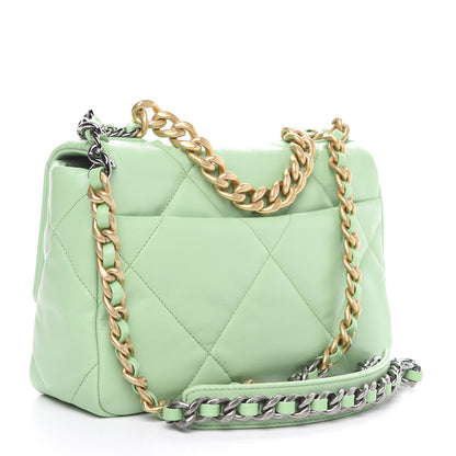 Chanel Goatskin Quilted Medium 19 Flap Light Green 2 of 10