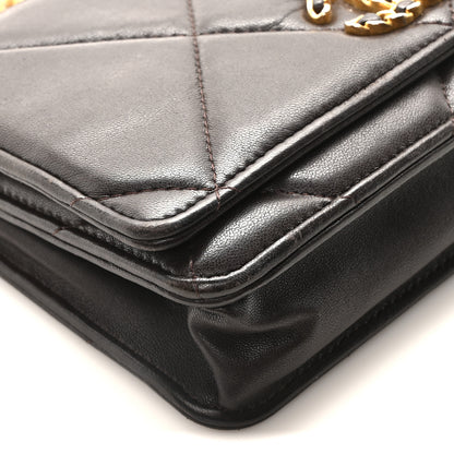 Chanel Lambskin Quilted Chanel 19 Wallet On Chain WOC Dark Brown 9 of 10