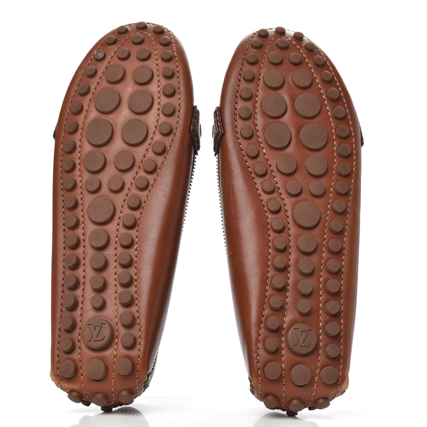 Louis Vuitton Calfskin Zipper Oxford Loafers 37 Cognac 5 of 9