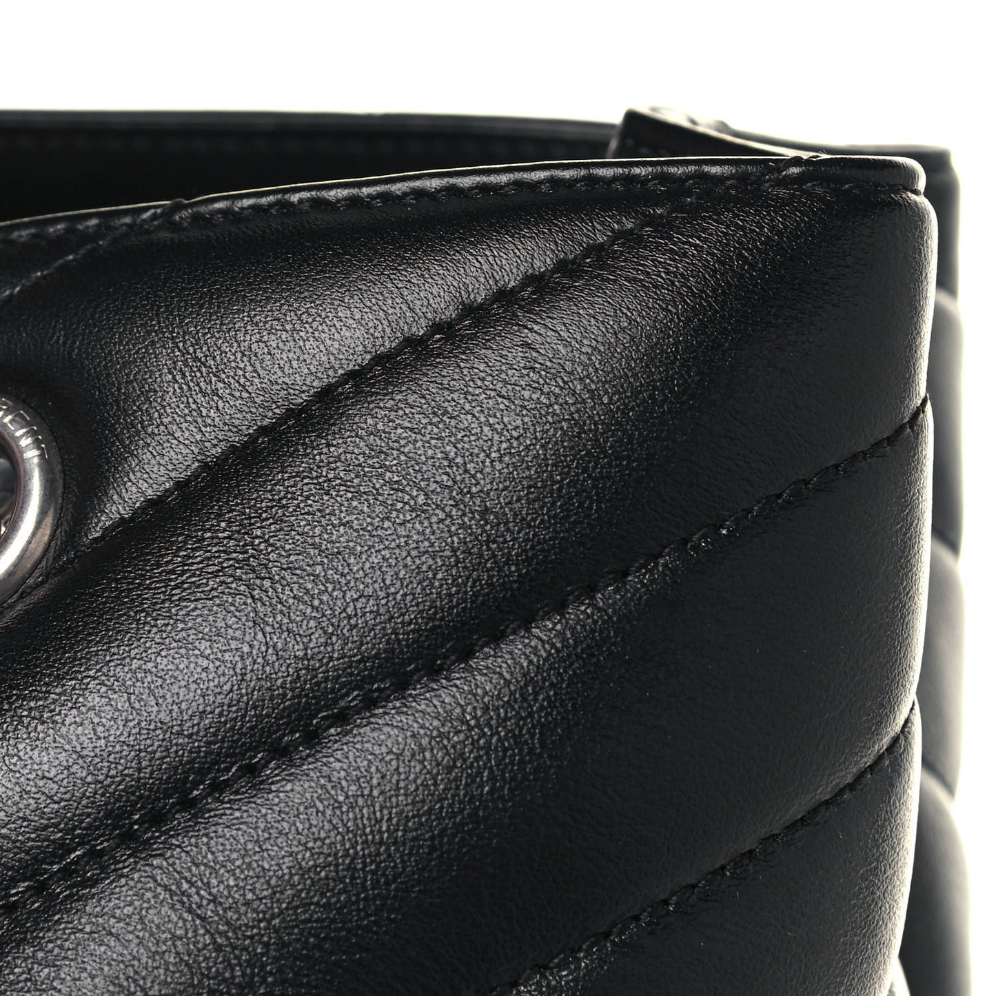 Calfskin Y Quilted Monogram Large Loulou Shopper Black