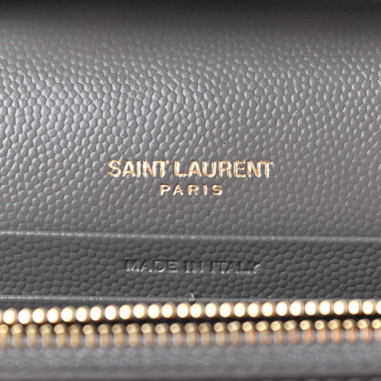 Grain De Poudre Matelasse Chevron Monogram Chain Wallet Fog