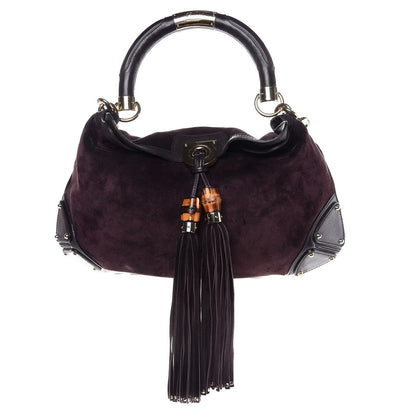 Gucci Suede Medium Indy Top Handle Hobo Purple 1 of 9