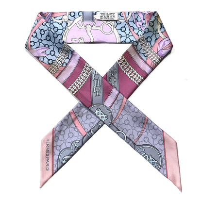Hermes Silk La Promenade Du Matin Twilly Mauve Ciel Gris 1 of 7