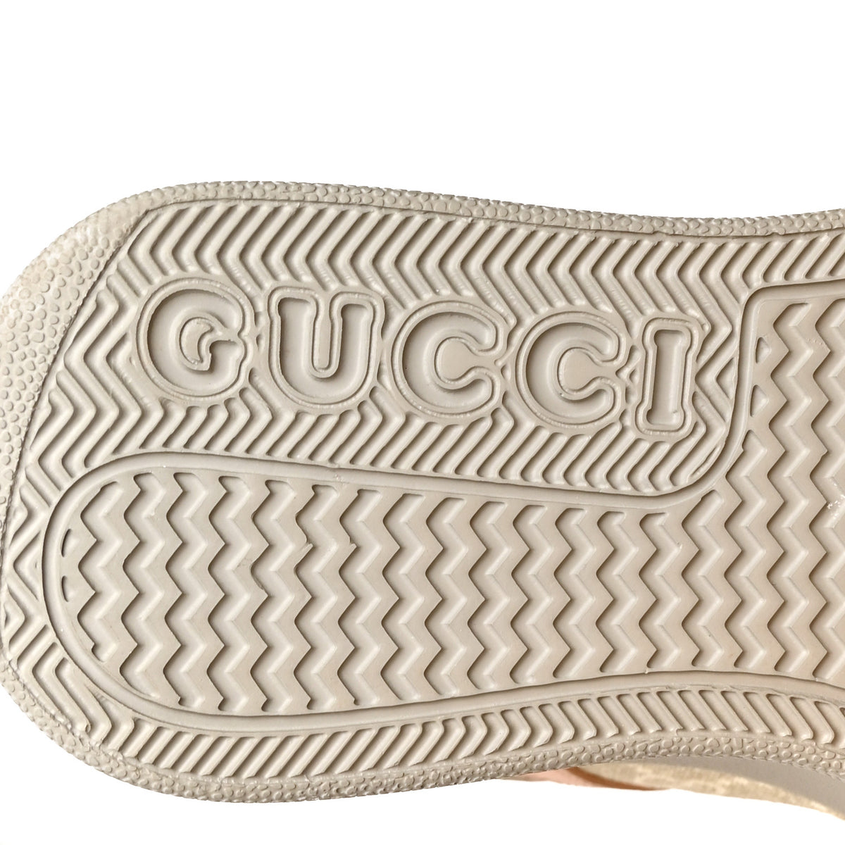 Gucci Calfskin GG Supreme Monogram Perforated Womens Platform 55mm Sneakers 35.5 Apricot Pink Beige Grey 8 of 11