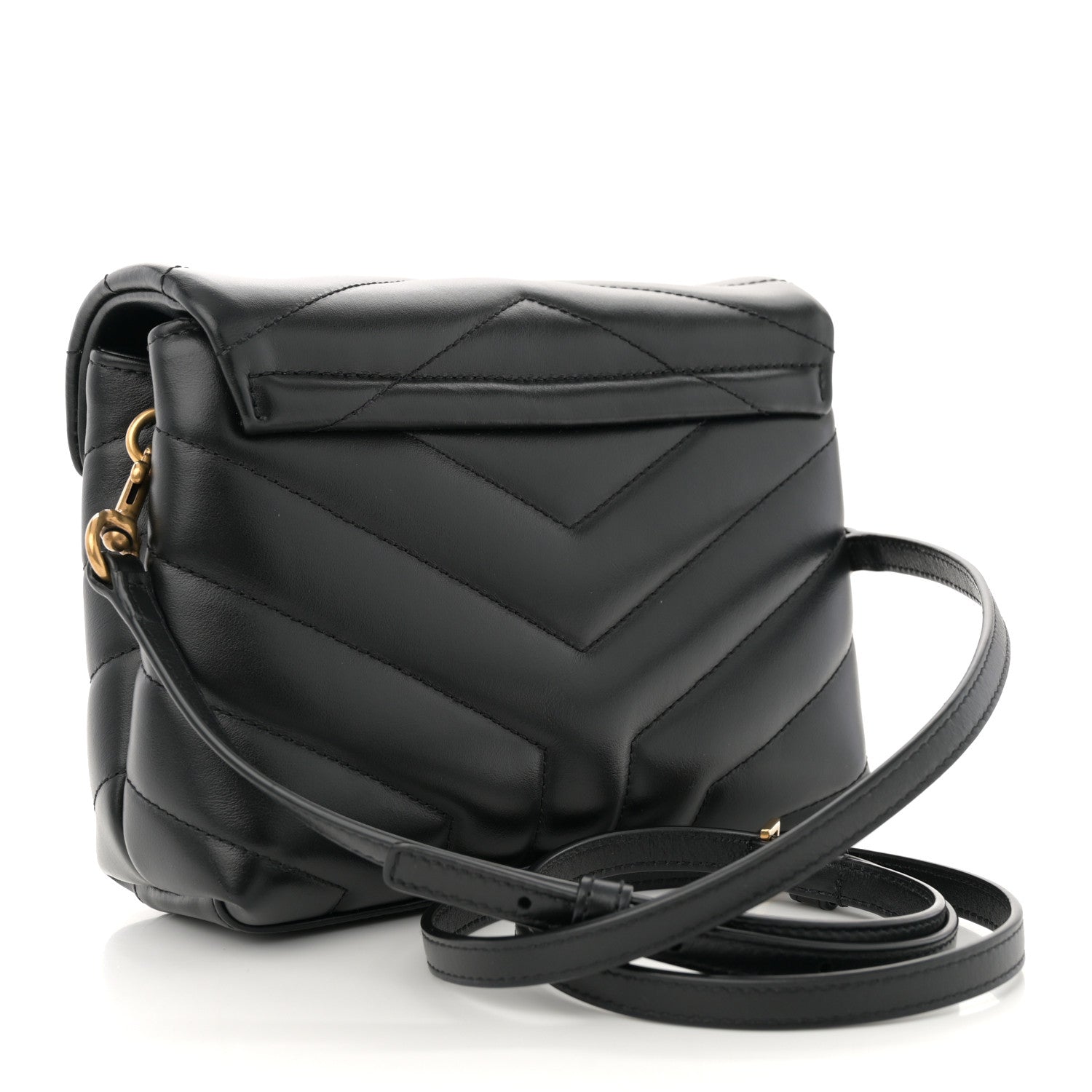 Saint Laurent Calfskin Y Quilted Monogram Toy Loulou Crossbody Bag Black 3 of 11