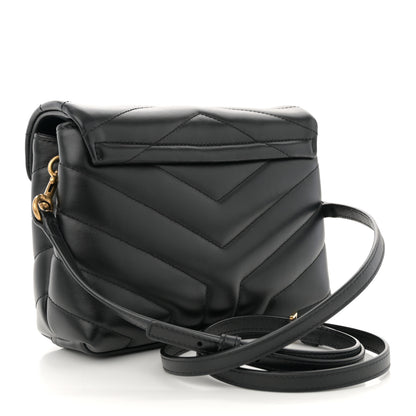 Saint Laurent Calfskin Y Quilted Monogram Toy Loulou Crossbody Bag Black 3 of 11