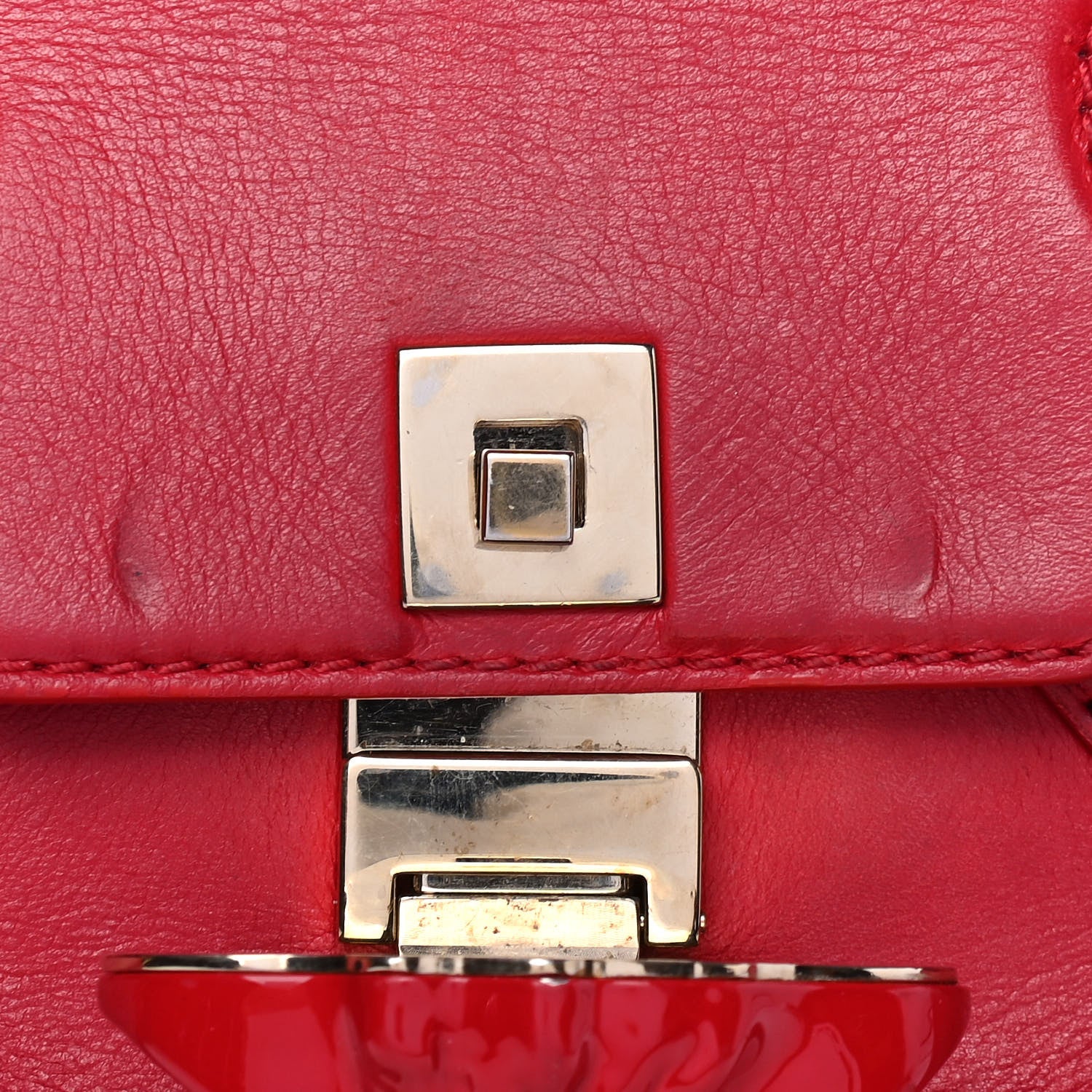 Versace Calfskin Medium Palazzo Empire Bag Red 5 of 6