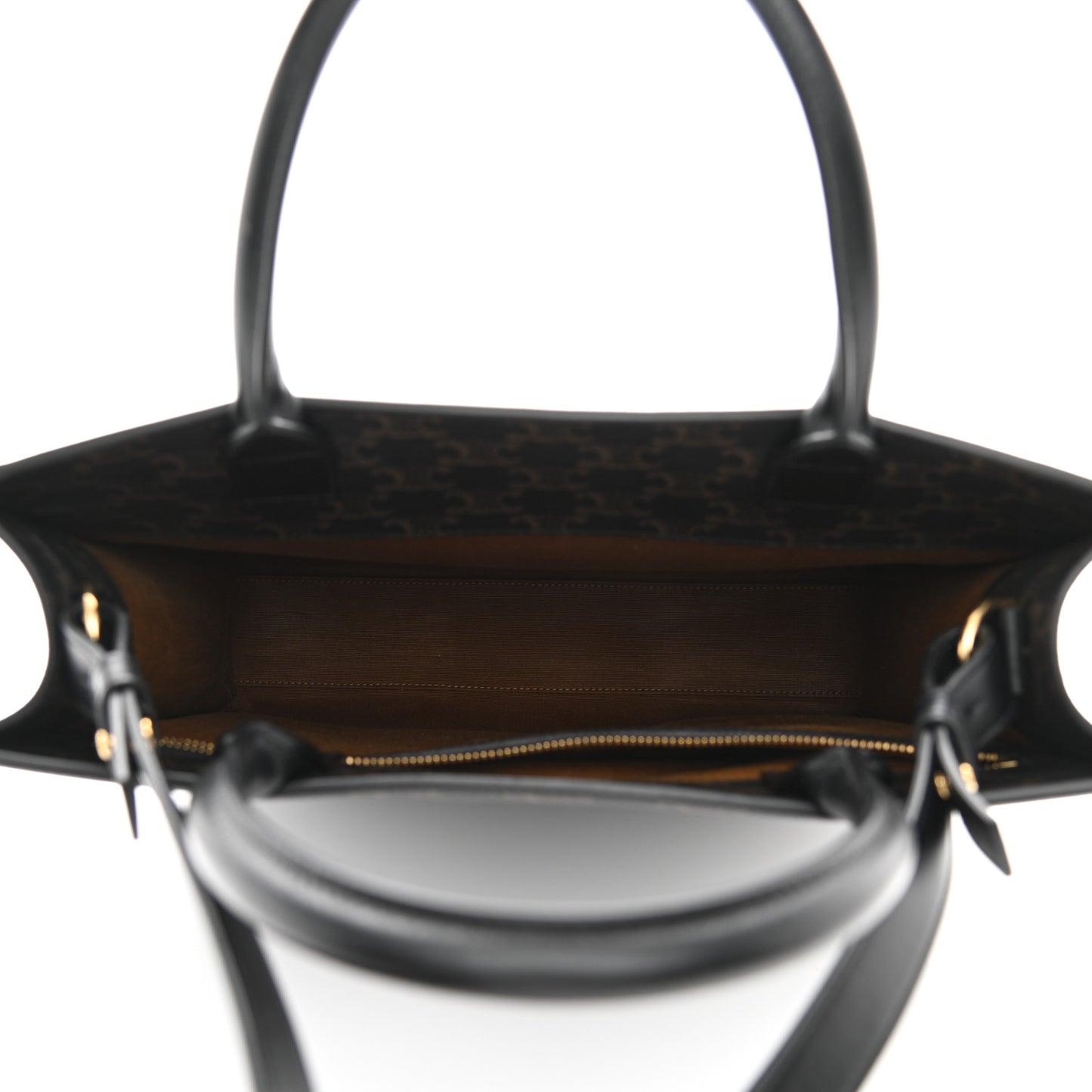 Triomphe Canvas Calfskin Medium Vertical Cabas Black