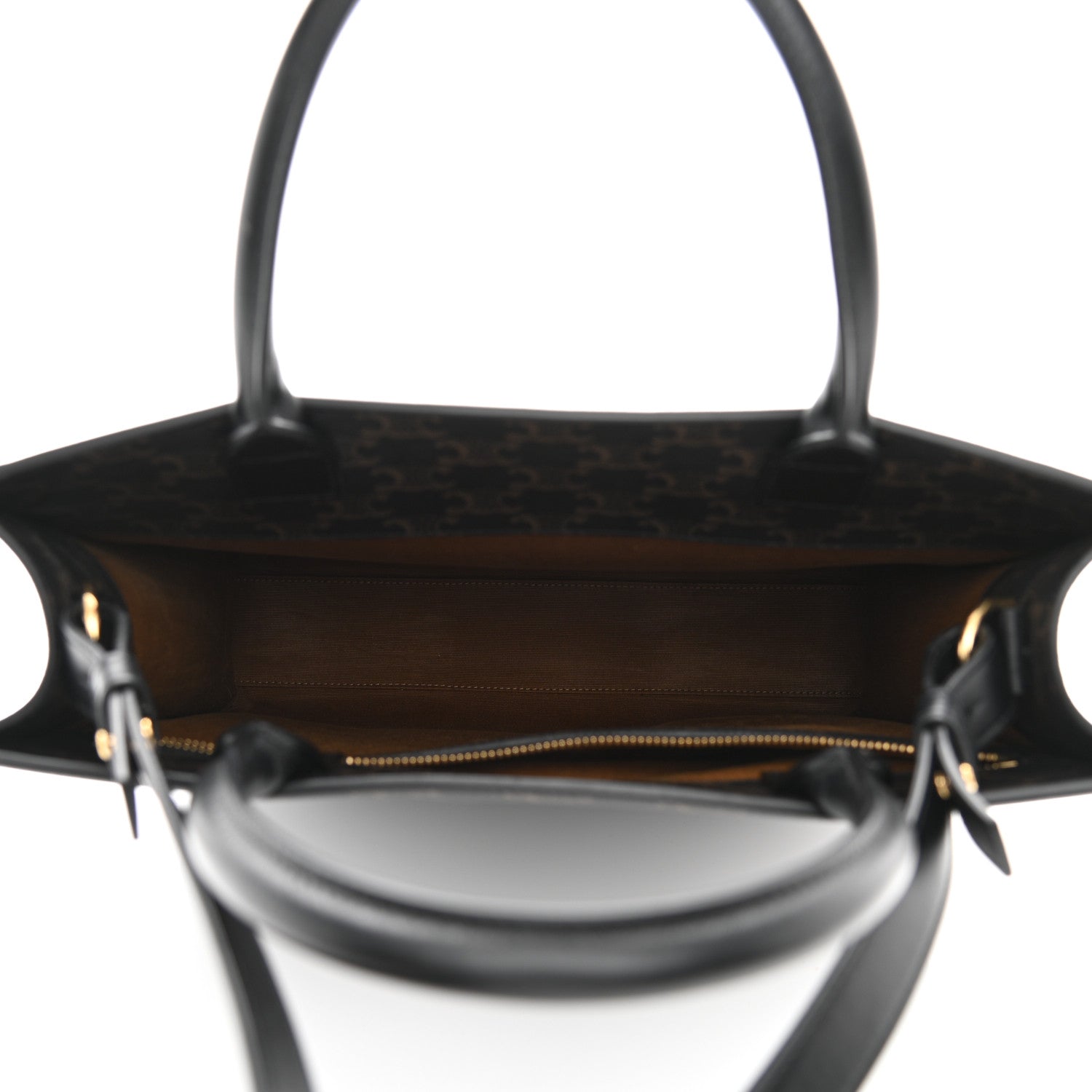 Celine Triomphe Canvas Calfskin Medium Vertical Cabas Black 5 of 11