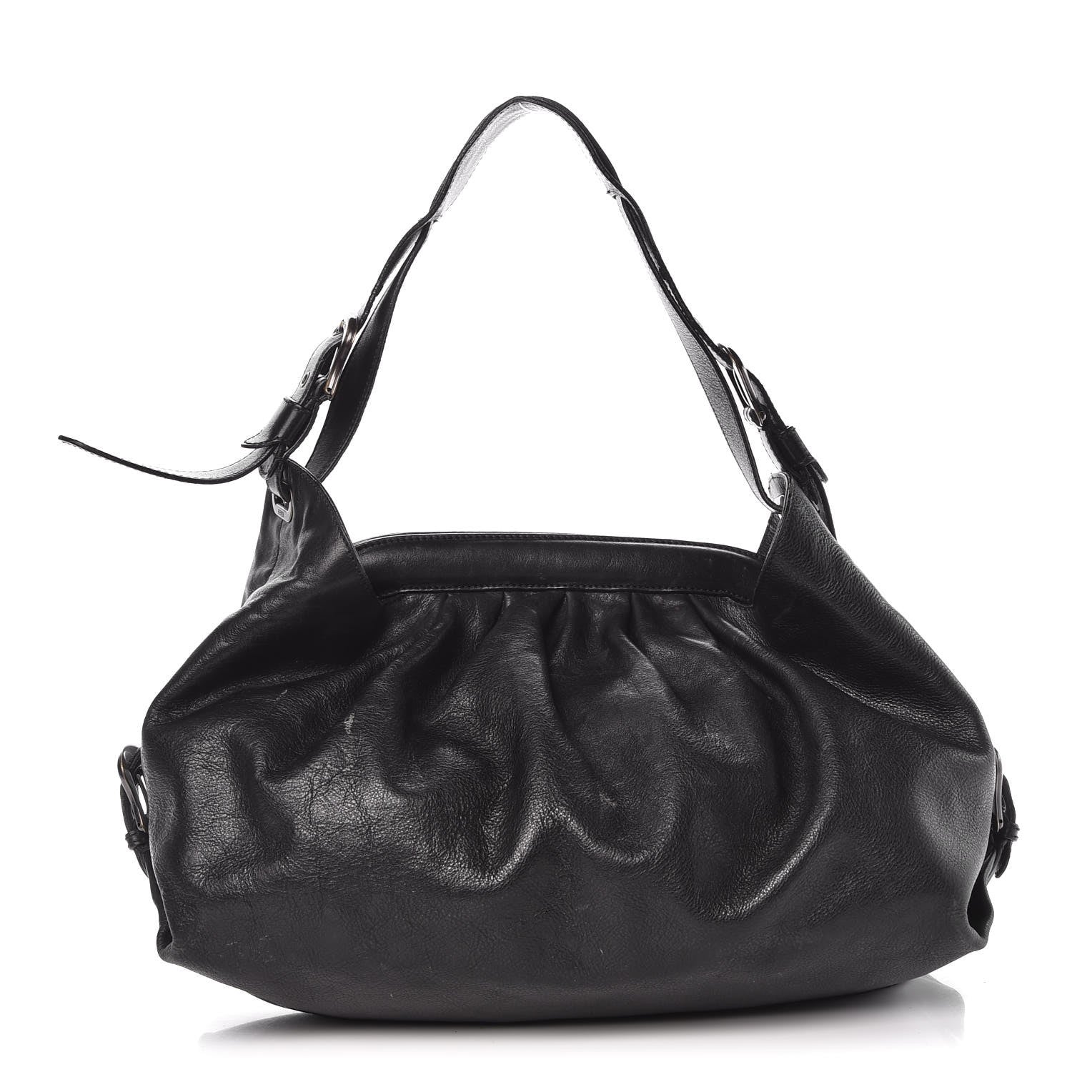 Fendi Vitello Palma Doctor B Hobo Bag Black 1 of 16