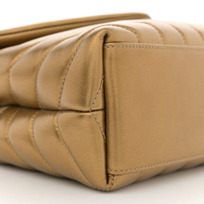 Saint Laurent Metallic Calfskin Y Quilted Small Loulou Monogram Chain Satchel Brome 9 of 11