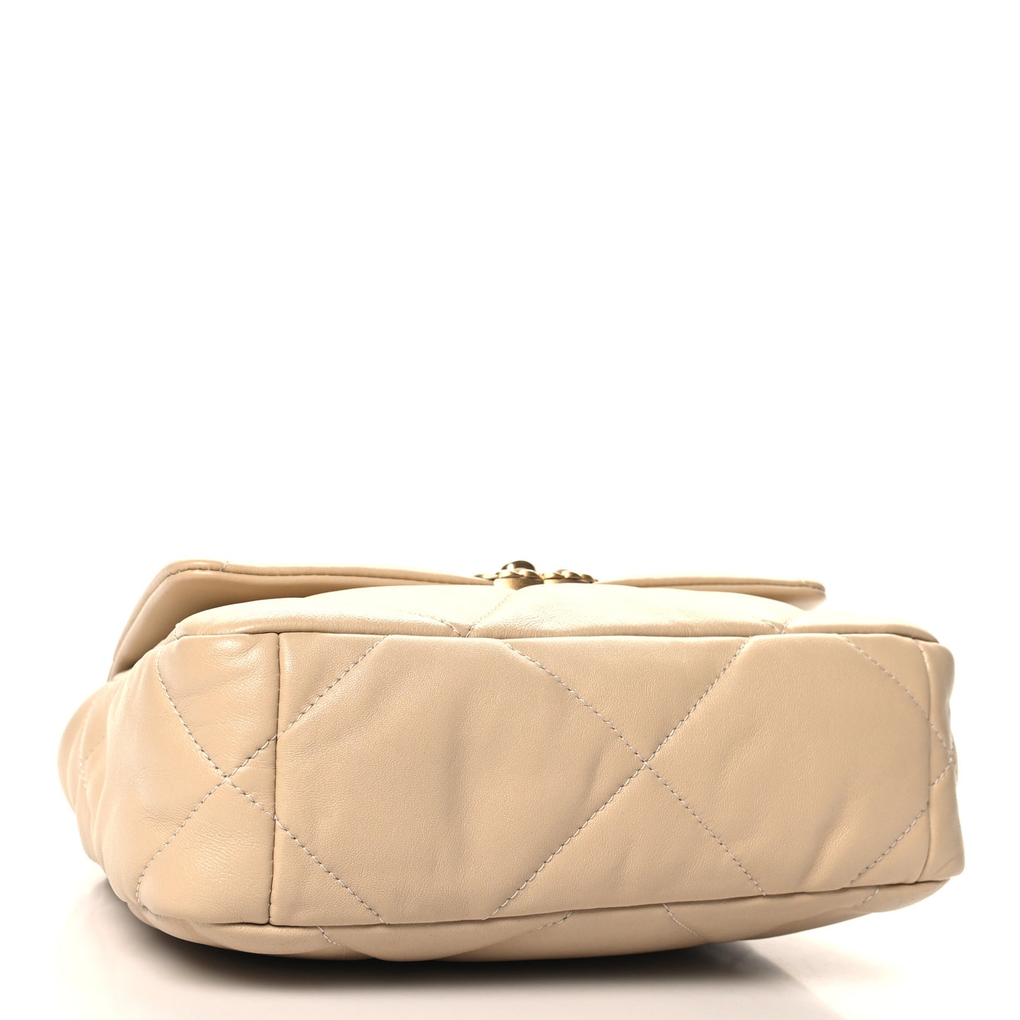 Lambskin Quilted Medium Chanel 19 Flap Beige