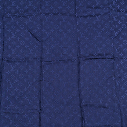 Louis Vuitton Silk Wool Monogram Shawl Night Blue 3 of 4