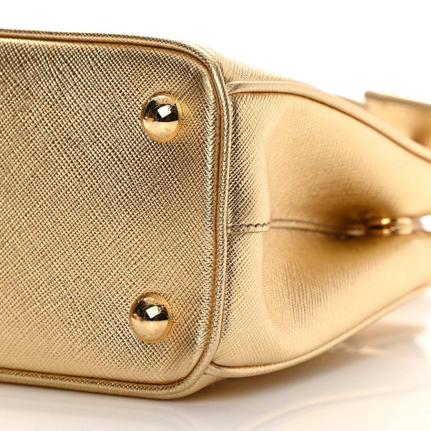 Saffiano Lux Mini Galleria Double Zip Tote Platino