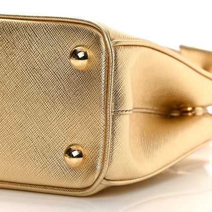 Prada Saffiano Lux Mini Galleria Double Zip Tote Platino 12 of 13