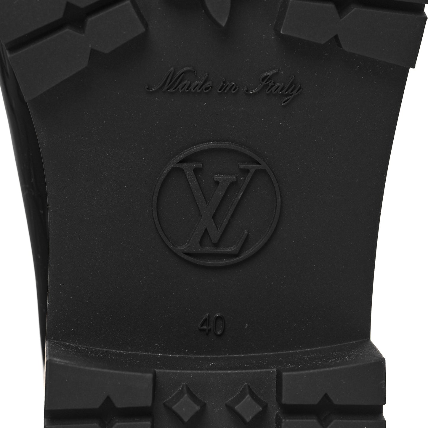 Rubber Embossed Monogram Drops Flat Half Boots 40 Black