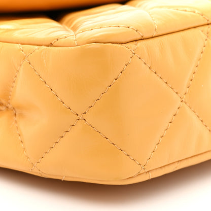 Chanel Crumpled Calfskin Quilted Clutch Yellow 9 of 11