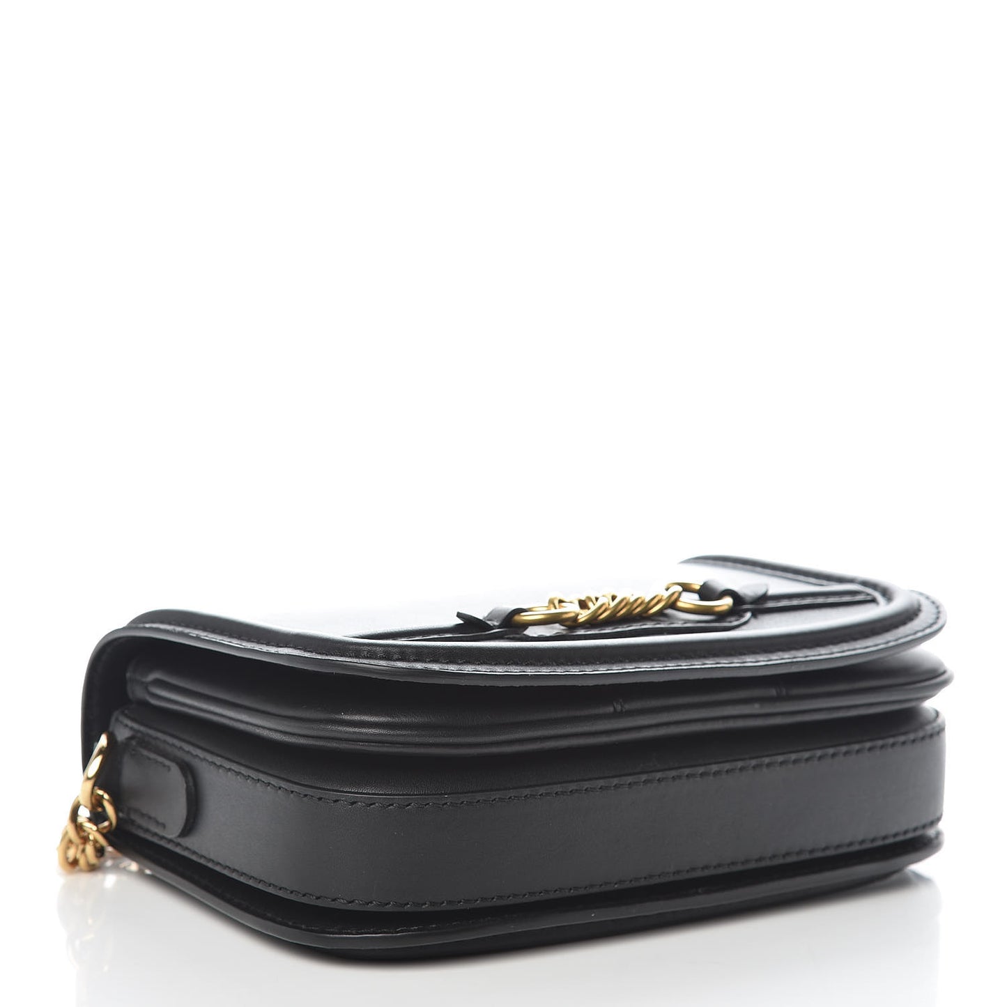 Soft Calfskin Link Flap Crossbody Black