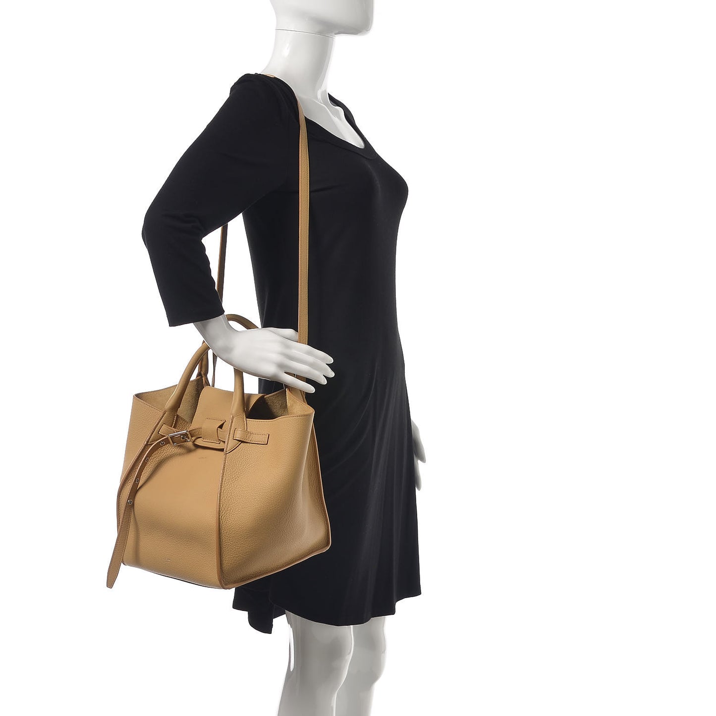 Supple Grained Calfskin Small Big Bag Sand