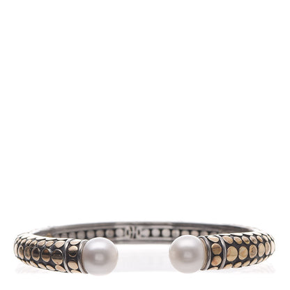John Hardy Sterling Silver 18K Yellow Gold Pearl Dot Bangle 1 of 7