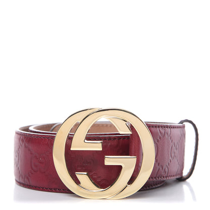 Gucci Guccissima Signature Interlocking G 40mm Belt 80 32 Scarlatto 1 of 7