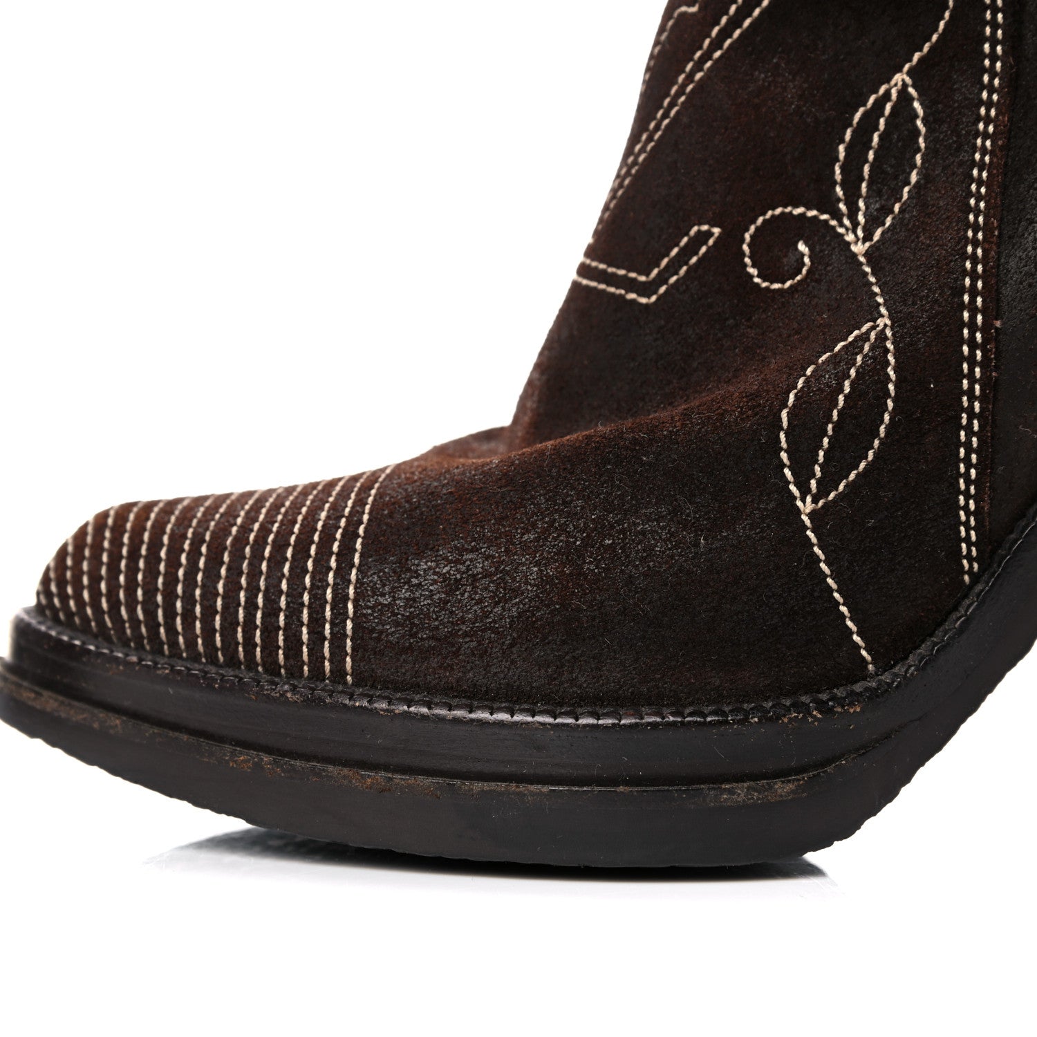 Louis Vuitton Suede Cowboy Knee High Tall Boots 36.5 Brown 14 of 19