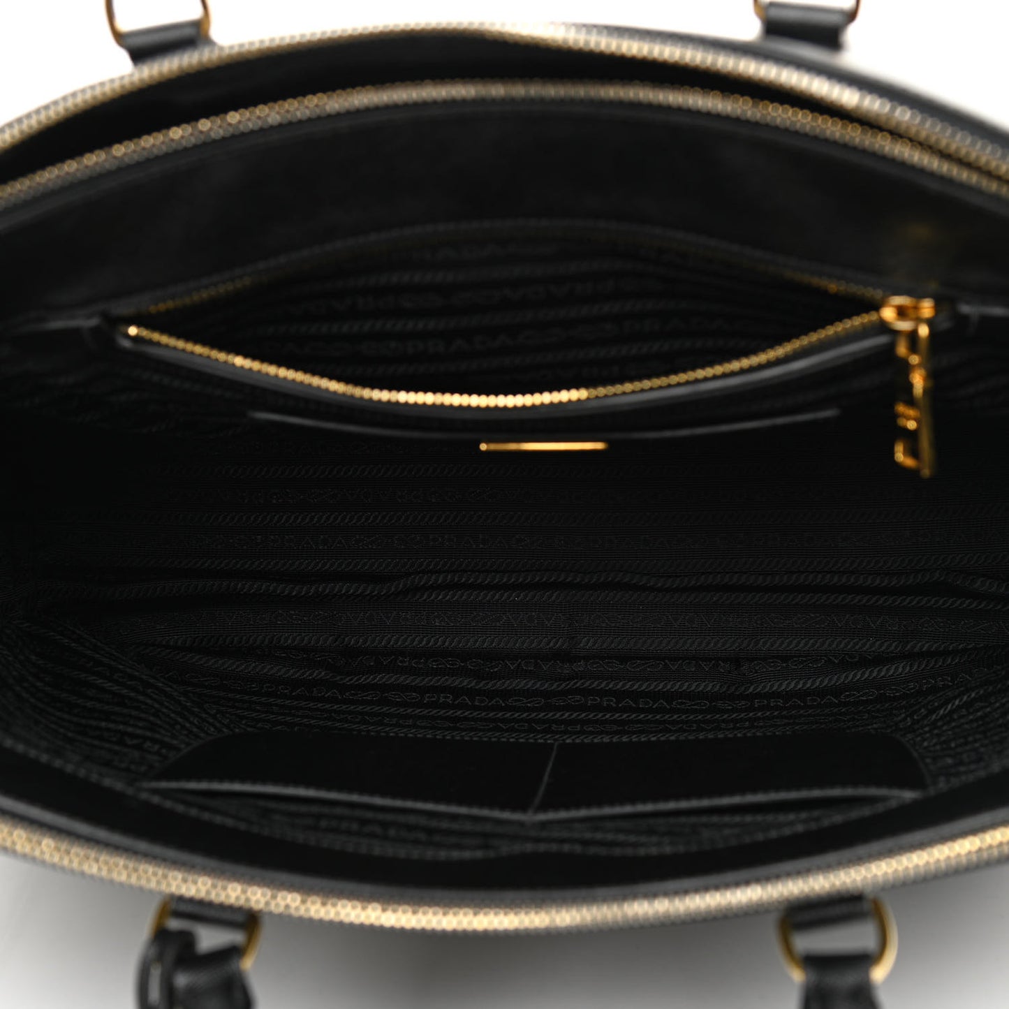 Saffiano Large Galleria Double Zip Tote Black