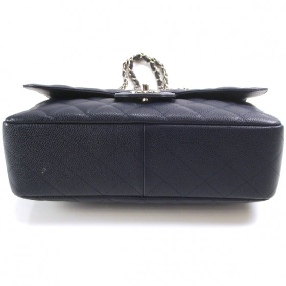 Chanel Caviar JUMBO Classic Flap Dark Navy Blue 4 of 12