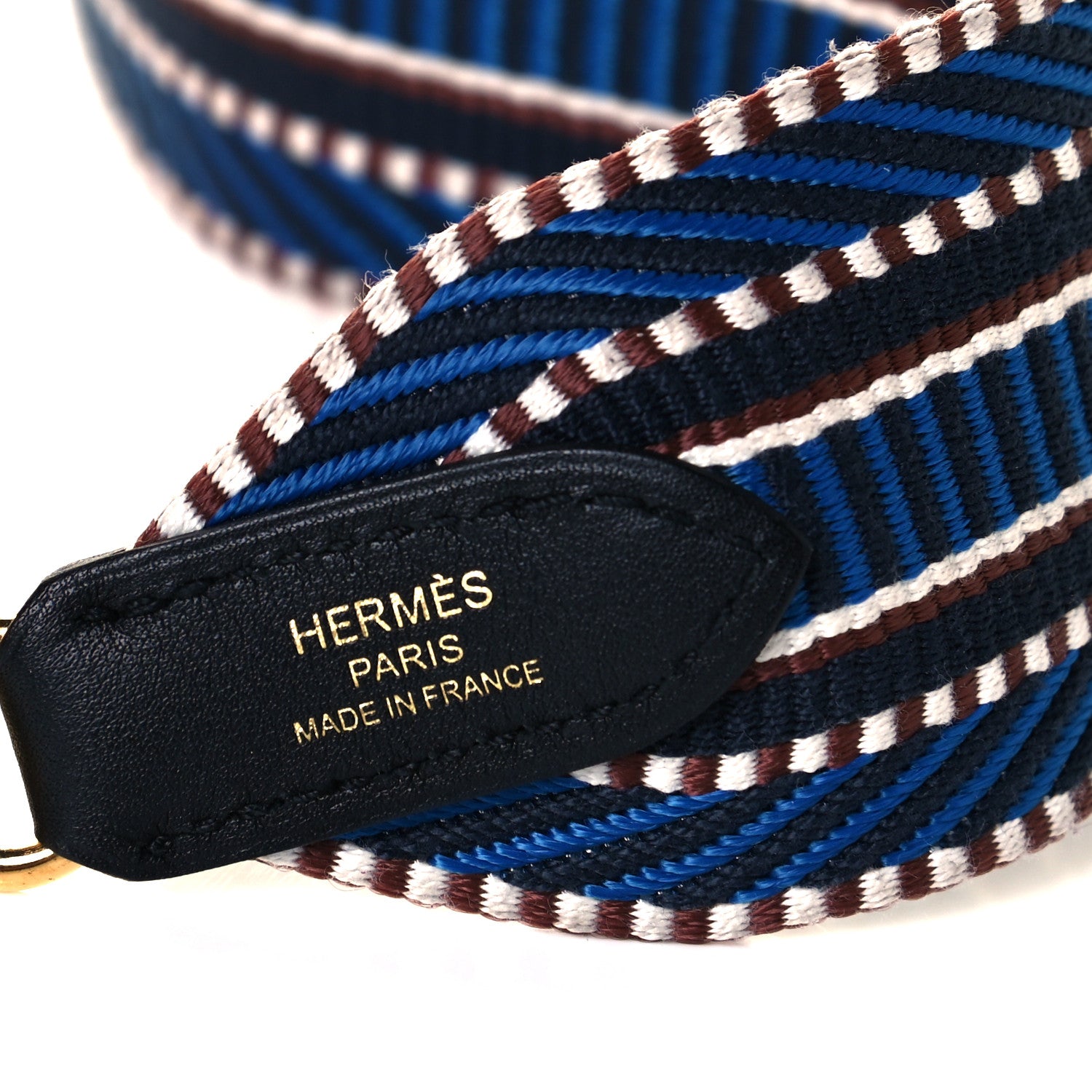 Hermes Toile Swift 50mm Sangle Cavale Shoulder Strap Bleu Zellige Indigo Black 4 of 6