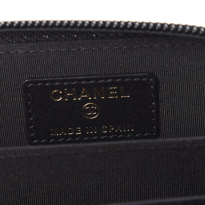 Chanel Caviar Quilted Boy Zip Around Coin Purse Wallet Black 6 of 8