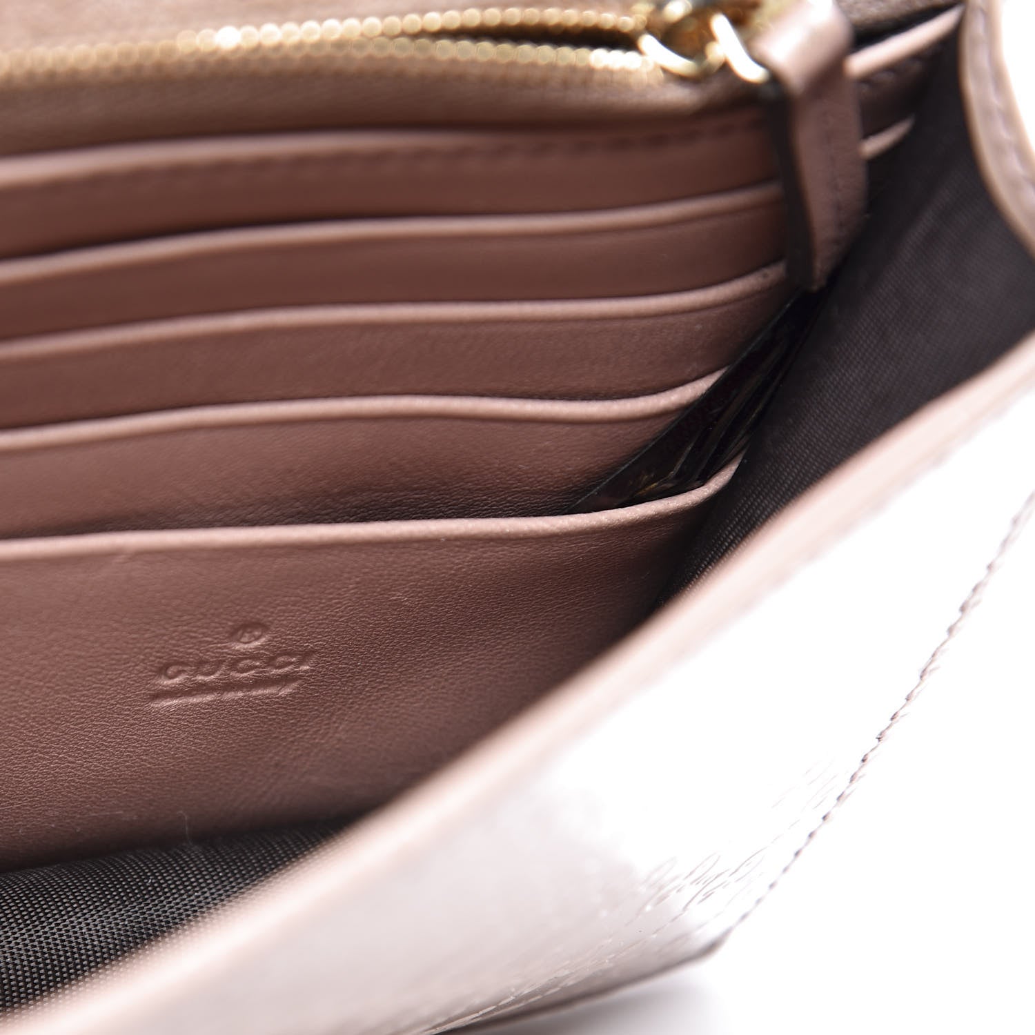 Gucci Patent Microguccissima Mini Nice Wallet Dark Cipria 5 of 8