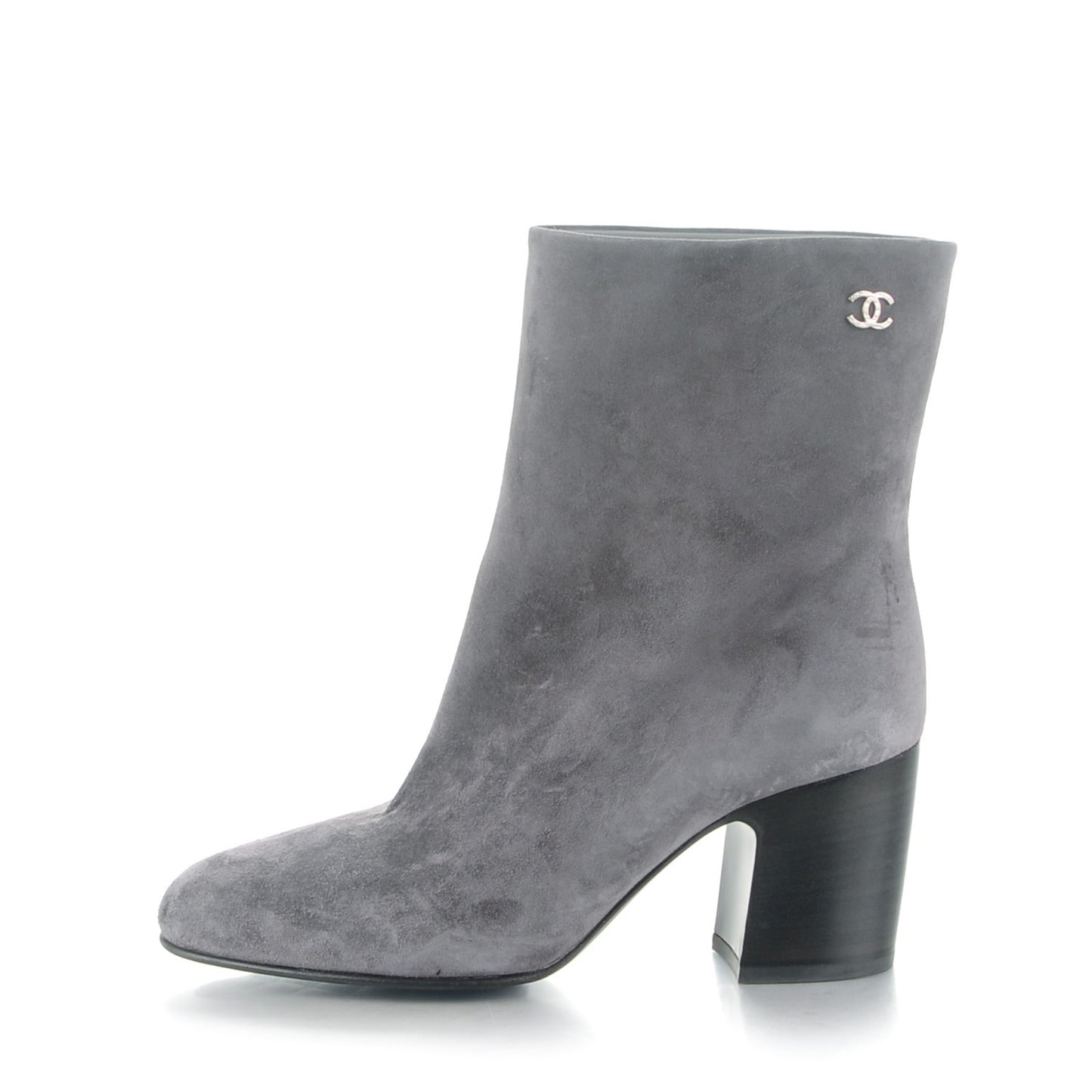 Suede Calfskin Short Boots 39 Grey