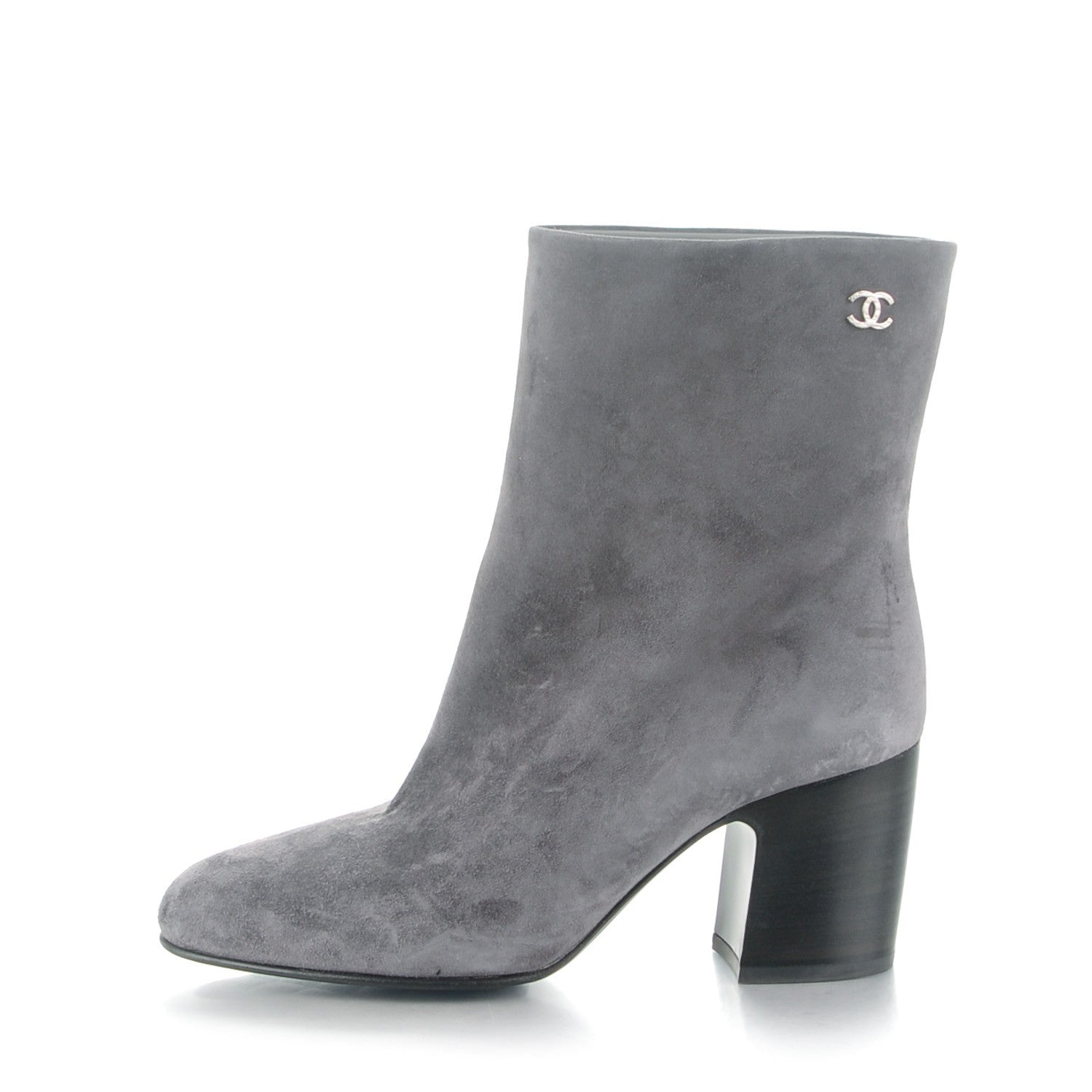 Chanel Suede Calfskin Short Boots 39 Grey 1 of 8