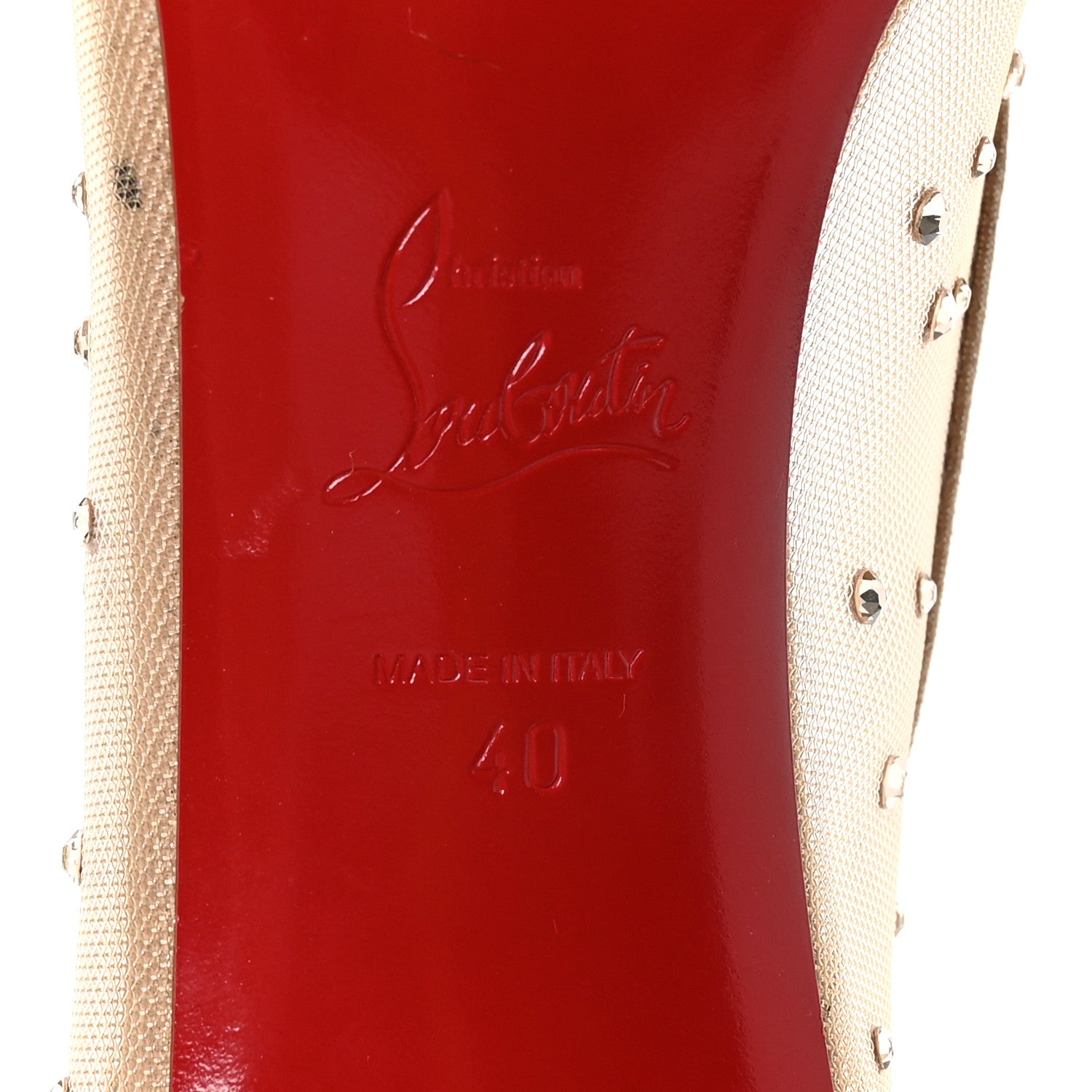 Christian Louboutin Suede Lame Crystal Strass Follies 85 Pumps 40 Light Silk 9 of 10