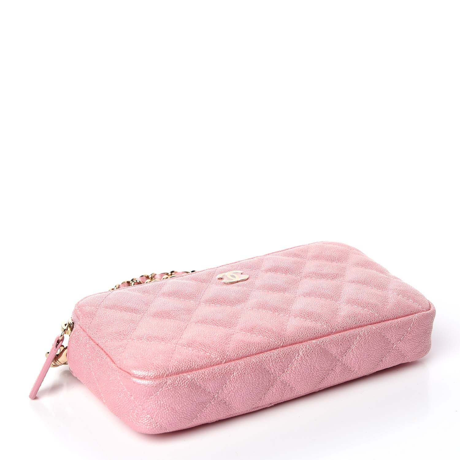 Chanel Iridescent Caviar Quilted Small Clutch With Chain Pink 4 of 13