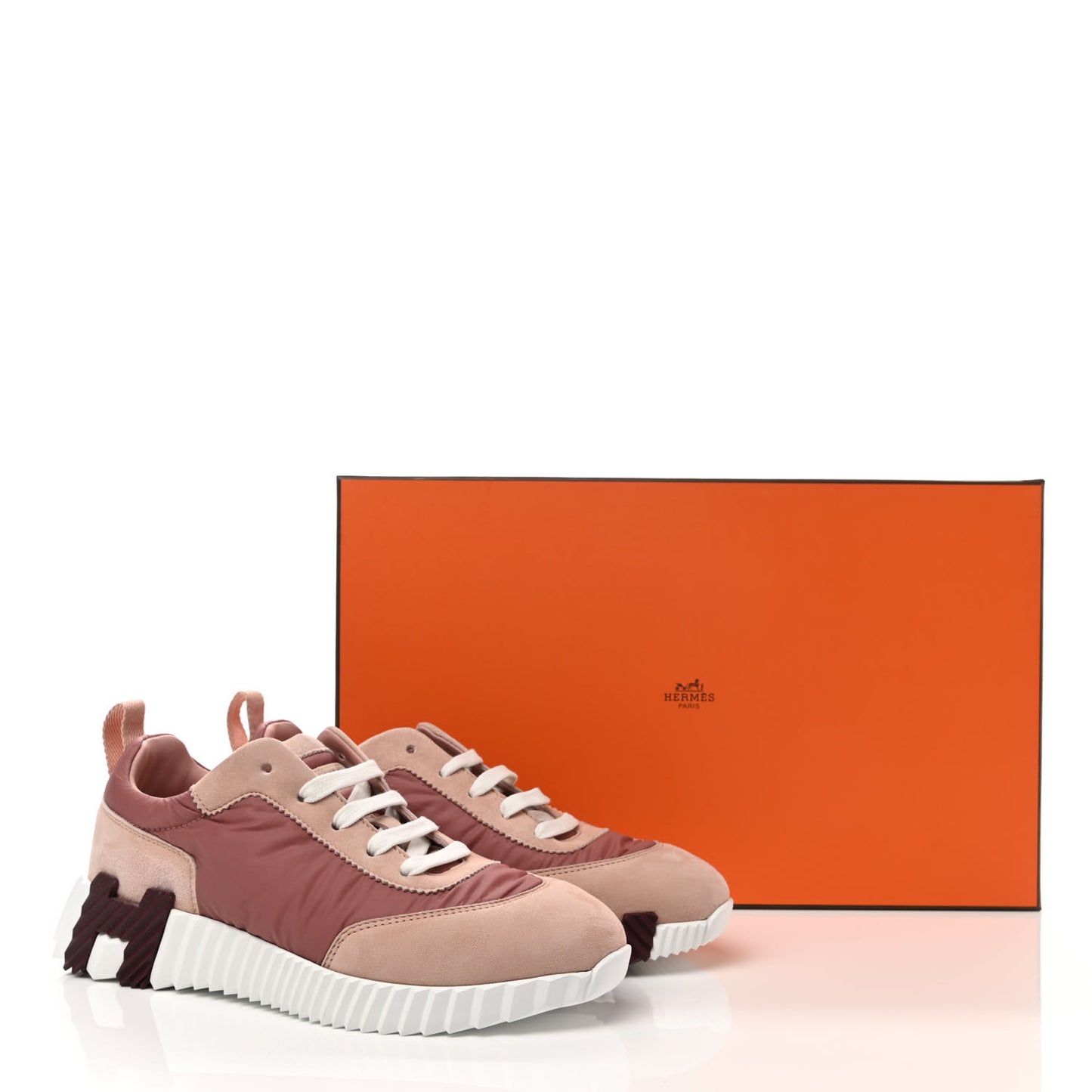 Parachute Fabric Suede Goatskin Bouncing Sneakers 36.5 Rose Rose Opaline
