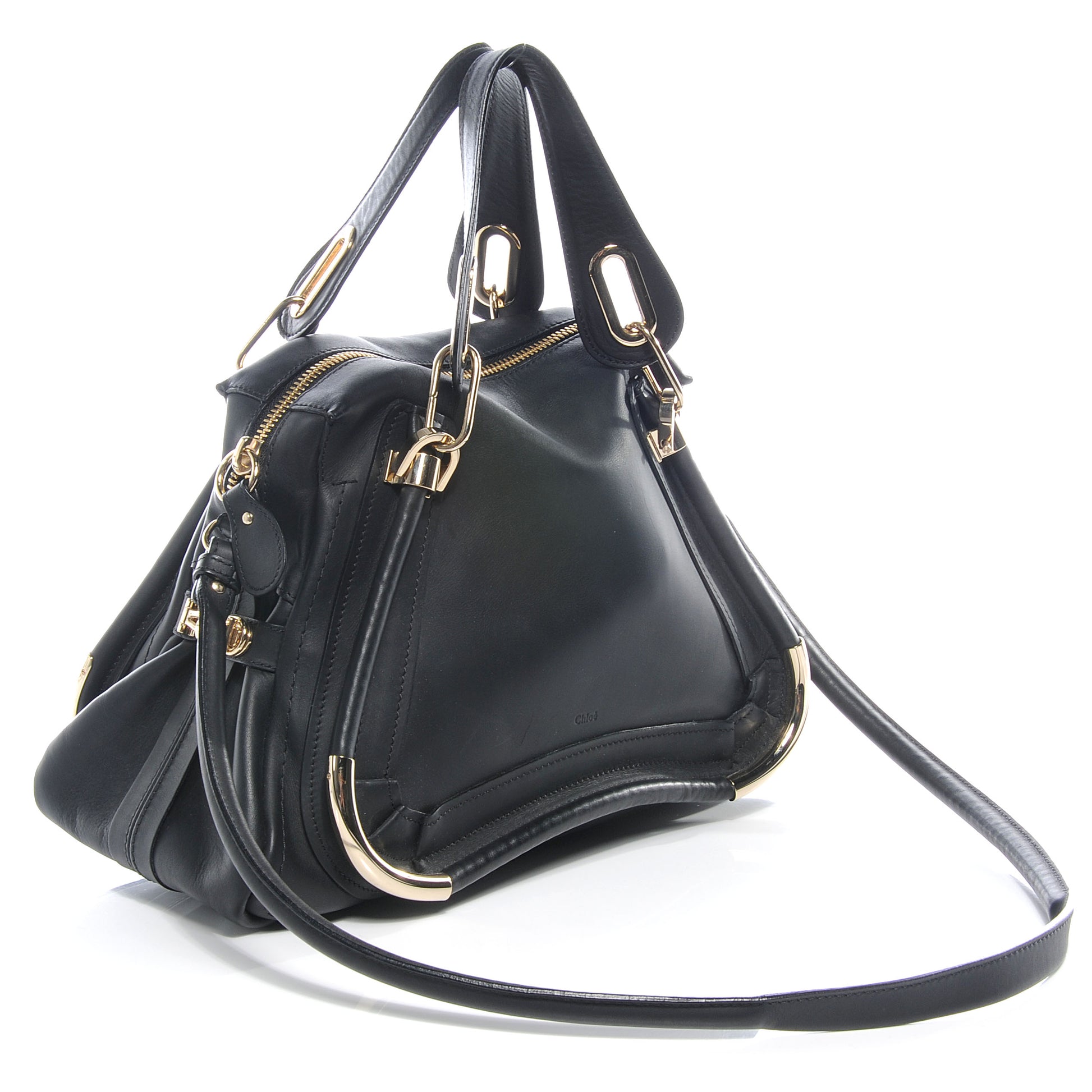 Chloe Calfskin Medium Paraty Metal Bar Trim Black 3 of 7